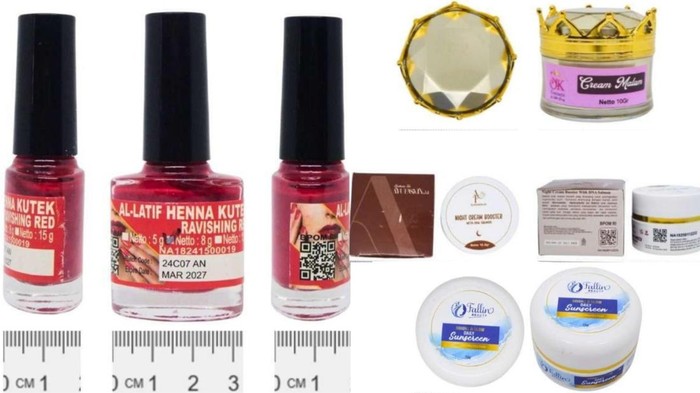 Beberapa kosmetik yang ditarik dari peredaran