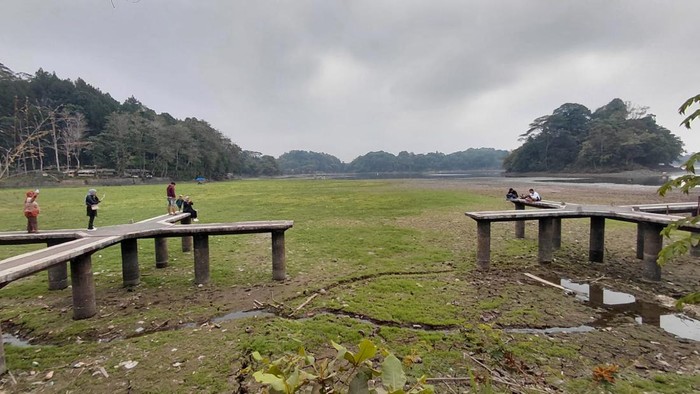 Danau Situ Gede Tasikmalaya menampilkan keindahan berbeda di musim kemarau.