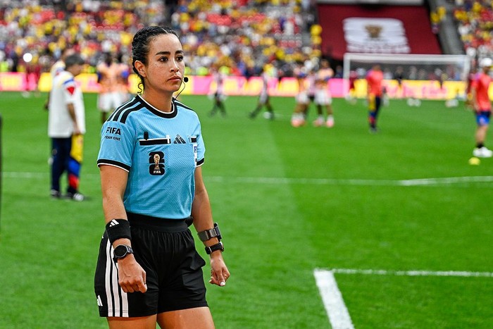 Referee Katia Itzel Garcia during the FIFA World Cup 2026 Group F match at the Arrowhead Stadium, Kansas City. Picture date: Thursday June 25, 2026. (Photo by Bradley Collyer/PA Images via Getty Images)