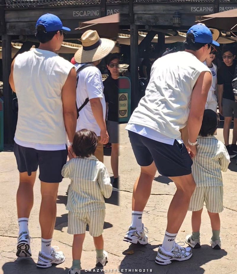 Keluarga Hyun Bin dan Son Ye Jin terciduk liburan di Disneyland California, AS.