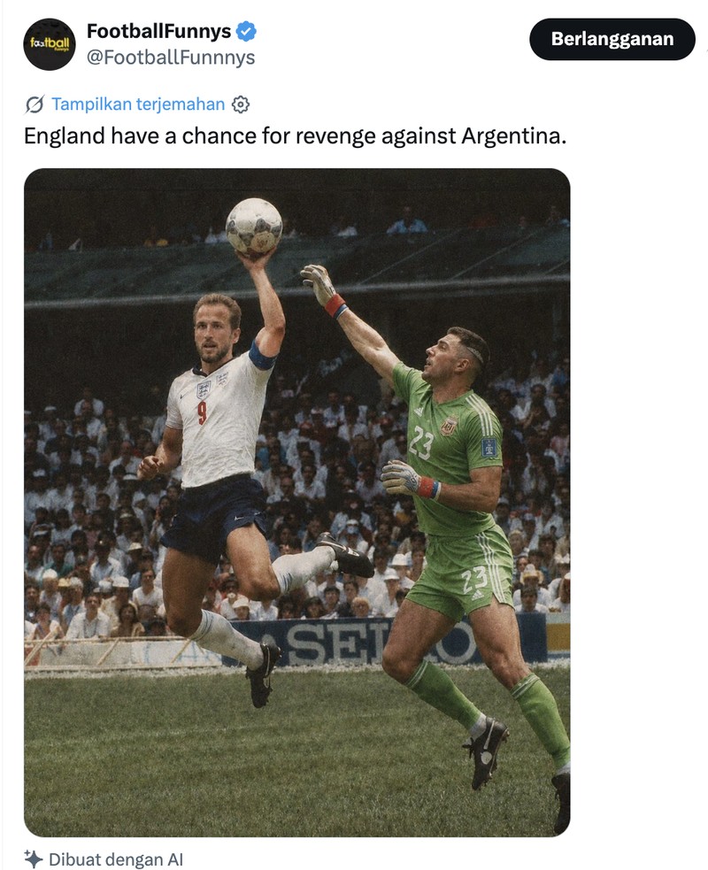 Meme Inggris vs Argentina