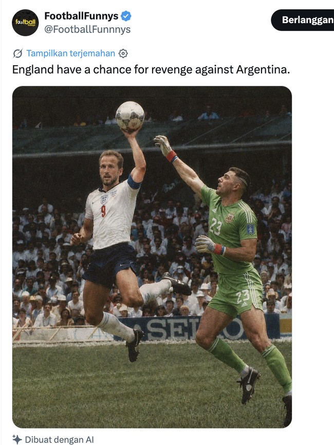 Duel Inggris vs Argentina Panaskan Media Sosial