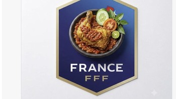 Logo Prancis direvisi netizen. Ayam jantan diganti ayam geprek, menyesuaikan hasil semifinal. Foto: via X.com