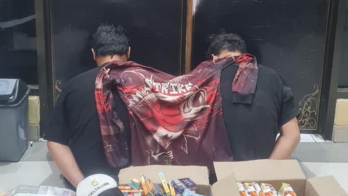Pelaku pencurian di toko. kelontong di Banguntapan di Mapolres Bantul.