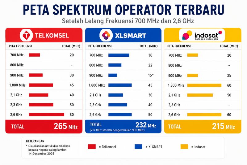 Peta Spektrum Operator Seluler Peta Spektrum Operator Seluler
