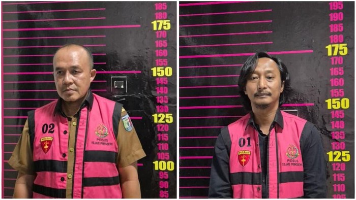 Tampang dua orang yang menjadi tersangka korupsi proyek SPPT PPB