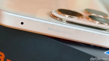 Smartphone ini juga mendukung Dolby Atmos, NFC, serta sertifikasi IP64 untuk perlindungan dari debu dan cipratan air. Foto: Adi FR/detikINET