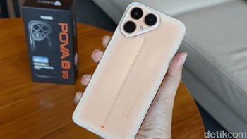 Selain Tecno POVA 8 5G Helios Orang, tersedia dalam empat pilihan warna, yakni Arc White, Graphite Black, dan Echo Green. Foto: Adi FR/detikINET