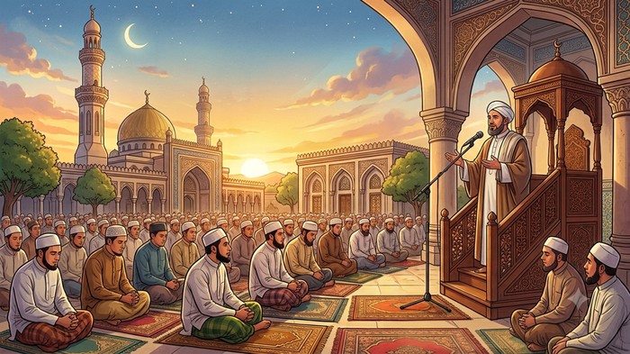Ilustrasi khutbah Jumat.