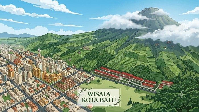 Ilustrasi wisata Kota Batu.