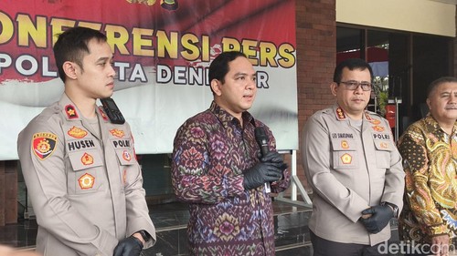 Kakanim Ngurah Rai, Bugie Kurniawan saat konferensi pers di Mapolresta Denpasar, Kamis (16/7/2026). (Putu Yonata/detikBali)