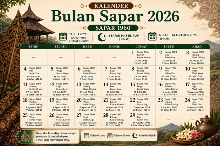 Kalender Jawa Bulan Sapar 2026.