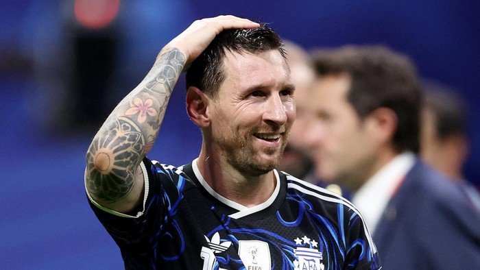 Soccer Football - FIFA World Cup 2026 - Semi Final - England v Argentina - Atlanta Stadium, Atlanta, Georgia, U.S. - July 15, 2026 Argentinas Lionel Messi celebrates after the match IMAGN IMAGES via Reuters/Brett Davis