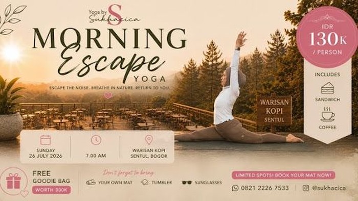 Morning Escape Yoga, Cara Baru Recharge Energi di Alam Terbuka Sentul