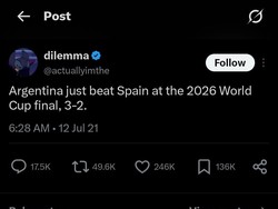 Tweet Tahun 2021 Prediksi Argentina Menang Lawan Spanyol, Netizen Debat