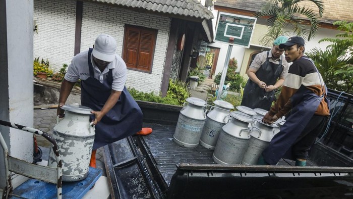 Pekerja menyelesaikan proses pembuatan keju artisan di Mazaraat Artisan Cheese Factory, Cangkringan, Sleman, DI Yogyakarta, Selasa (14/7/2026). Produksi keju Mazaraat menyerap sekitar 1.000 liter susu segar setiap hari dari peternak lokal yang diolah menjadi sekitar 100 kilogram berbagai jenis keju artisan. ANTARA FOTO/Rahid Putra Laksana/agr