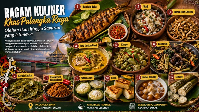 Ragam Kuliner Khas Palangka Raya. (AI/Chat GPT)