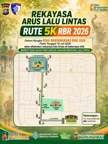 Rute Riau Bhayangkara Run 2026 kategori 5K