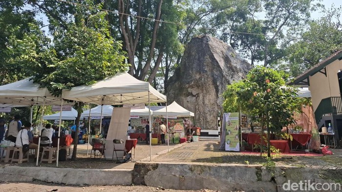 Suasana kawasan Cagar Alam Gunung Gamping jelang Saparan Berkakak di Ambarketawang, Gamping, Sleman, Kamis (16/7/2026).