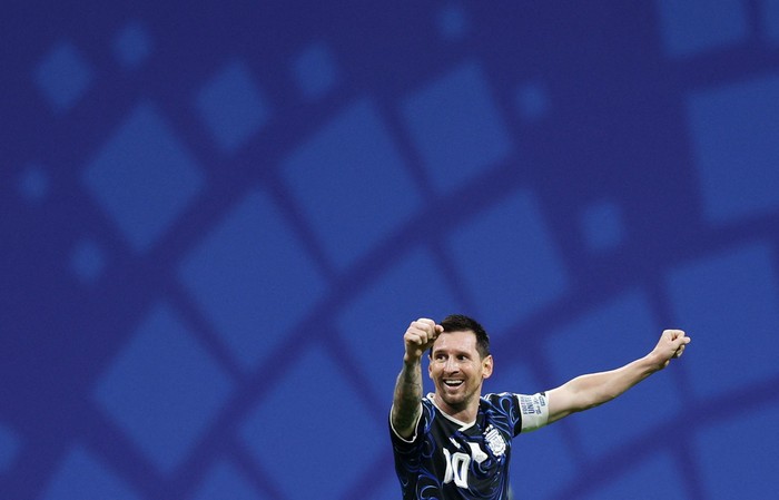 Soccer Football - FIFA World Cup 2026 - Semi Final - England v Argentina - Atlanta Stadium, Atlanta, Georgia, U.S. - July 15, 2026 Argentinas Lionel Messi celebrates after the match REUTERS/Paul Childs
