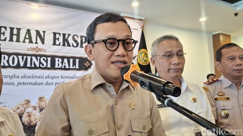 Kepala Badan Karantina Indonesia (Barantin), Abdul Kadir Karding saat acara Sarasehan Eksportir di Tuban, Badung, Jumat (18/7/2026). (Fabiola Dianira)