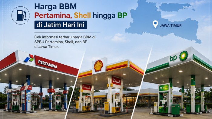 Ilustrasi harga BBM Pertamina, Shell, dan BP di Jawa Timur.
