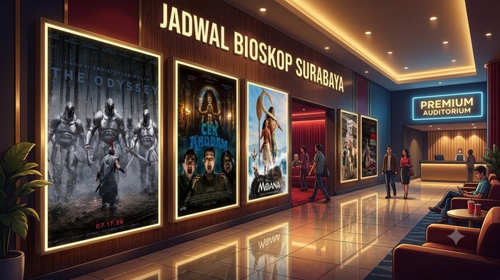 Ilustrasi jadwal bioskop Surabaya hari ini.