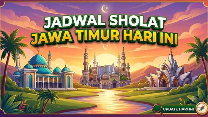 Ilustrasi jadwal sholat Jawa Timur hari ini.