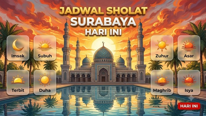 Ilustrasi jadwal sholat Surabaya hari ini.