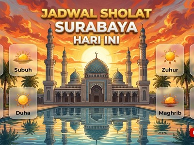 Jadwal Sholat Surabaya 31 Agustus 2026, Lengkap dengan Niat Sholat Lima Waktu