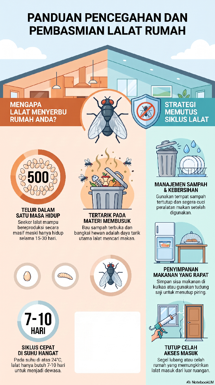 Penyebab lalat masuk rumah.