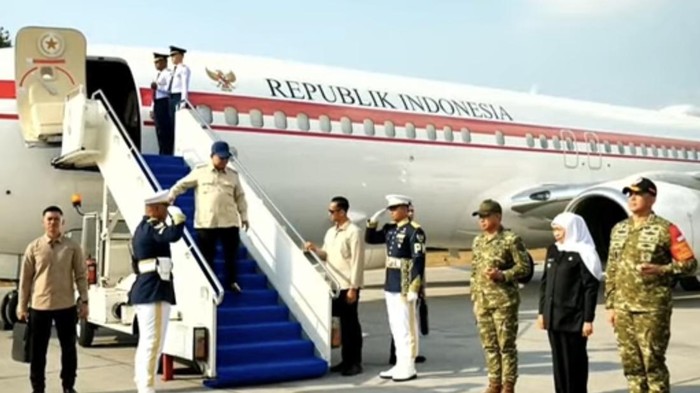 Prabowo Tiba di Malang Jelang Pimpin Panen Raya Serentak