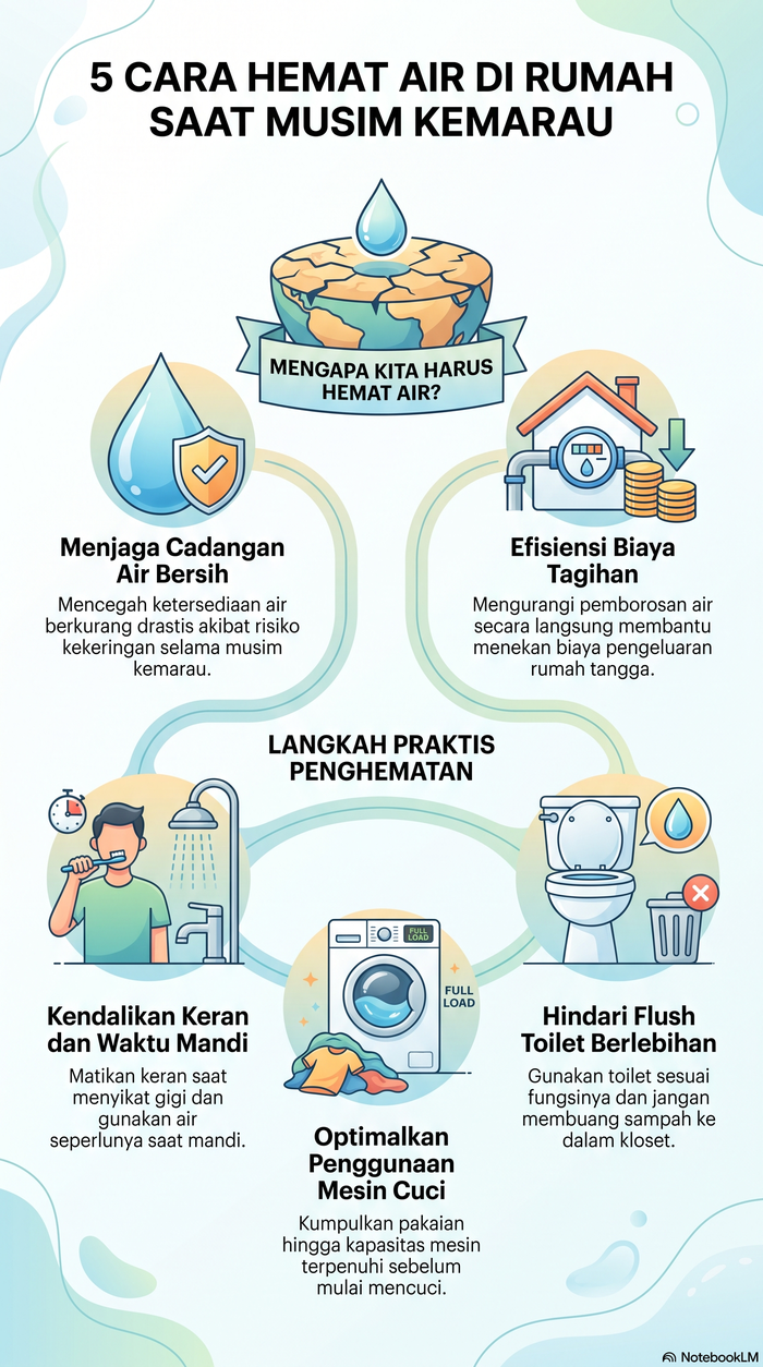 Infografis Cara Hemat Air Saat Musim Kemarau