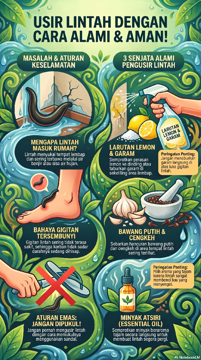 Infografis cara usir lintah