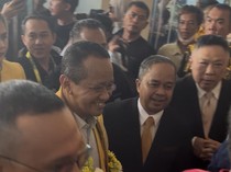 Bahlil Hadiri Musda Golkar Sulsel di Makassar, Disambut Lagu MBG