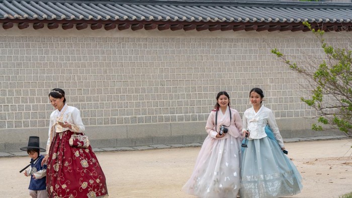 A man takes a photo in Gyeongbokgung Palace in Seoul, South Korea, on May 2, 2026. Gyeongbokgung Palace is the primary palace of the Joseon dynasty, established in 1395 after the foundation of the dynasty in 1392. (Photo by Kichul Shin/NurPhoto via Getty Images)
