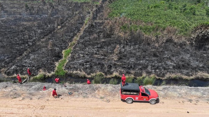 Pantauan udara karhutla yang terjadi di Kabupaten OKI  i