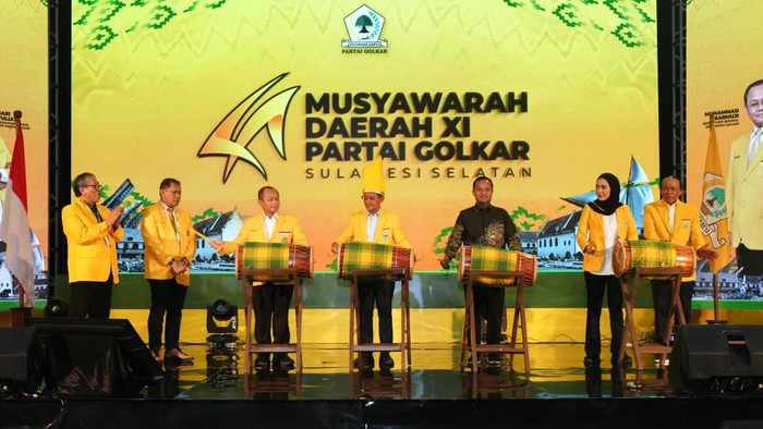 Pembukaan Musda Golkar Sulsel berlangsung di Hotel Claro Makassar, Sabtu (18/7/2026).