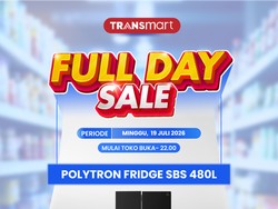 Diskon Besar-besaran Kulkas side by side 480L di Transmart Full Day Sale