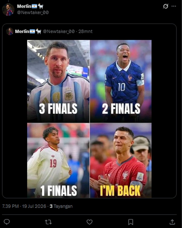 15 Meme Jelang Final Piala Dunia 2026, Sindir Fans Ronaldo dan Madrid