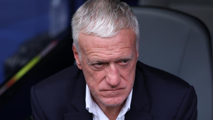 MIAMI GARDENS, FLORIDA - JULY 18: Didier Deschamps, Head Coach of France, looks on before the FIFA World Cup 2026 Bronze Final between France and England at Miami Stadium on July 18, 2026 in Miami Gardens, Florida. (Photo by Buda Mendes/Getty Images)