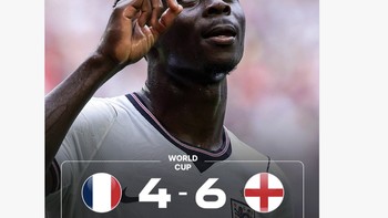 Dengan 10 gol, mungkin inilah pertandingan Piala Dunia tergila dalam sejarah. Foto: X.com
