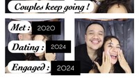 Kabar pertunangan Naomi Zaskia terlihat dari unggahannya di Instagram Stories. Bintang sinetron Wanita Istimewa itu mengikuti fitur Couples Keep Going, di mana dirinya menulis engaged alias bertunangan sejak 2024 dengan Albi Mardhani. (Foto: dok Instagram naonomnom)