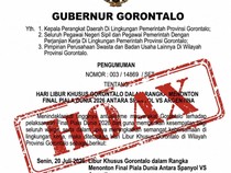 Viral Surat Edaran Libur Nonton Final Piala Dunia, Pemprov Gorontalo: Hoaks