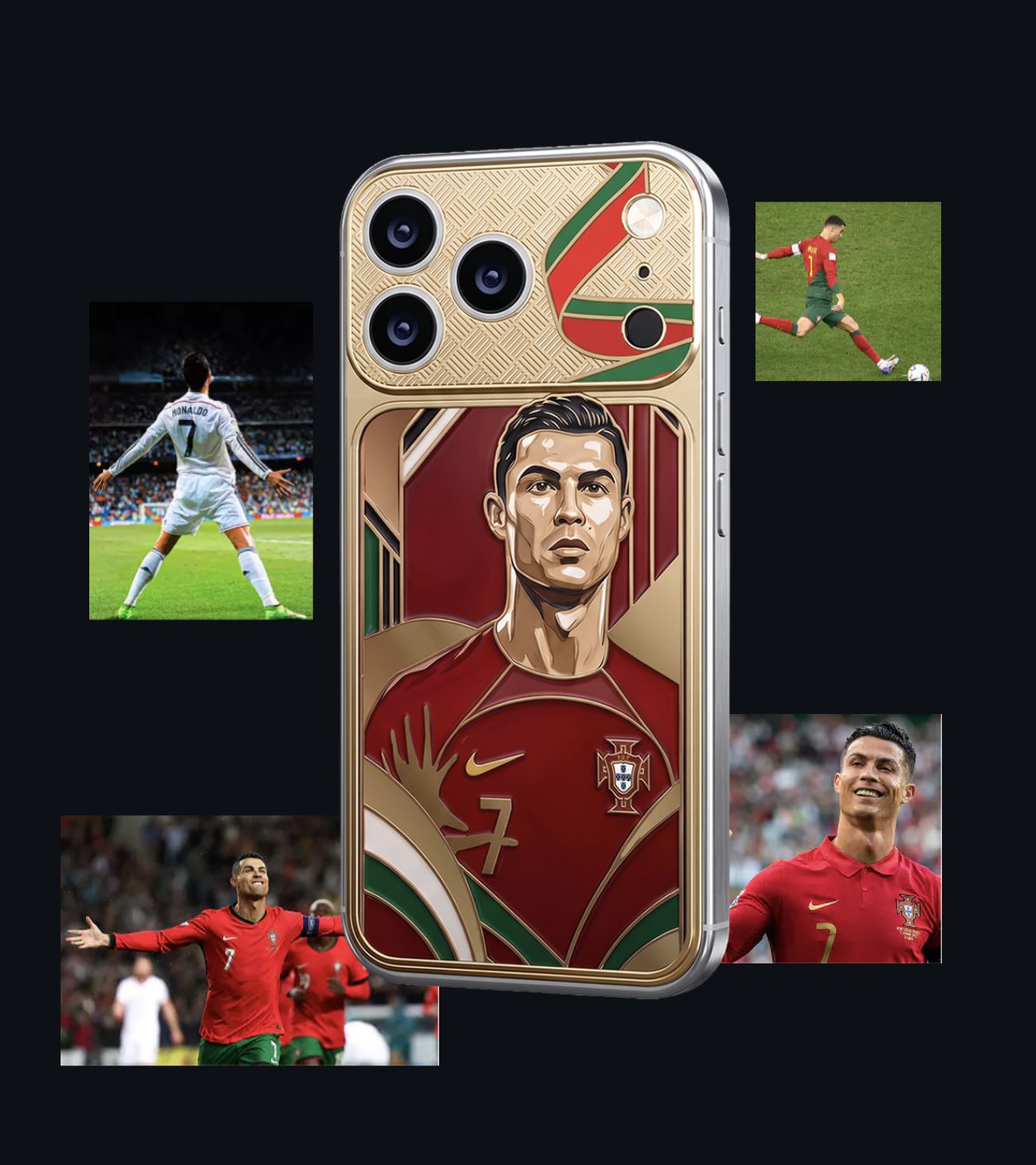 Aksesoris handphone Caviar merilis desain 'Legend' bergambar Christiano Ronaldo dan Lionel Messi. Aksesoris handphone Caviar merilis desain 'Legend' bergambar Christiano Ronaldo dan Lionel Messi. (Dok. caviar)