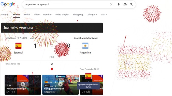Animasi Google Sambut Spanyol Juara Piala Dunia 2026