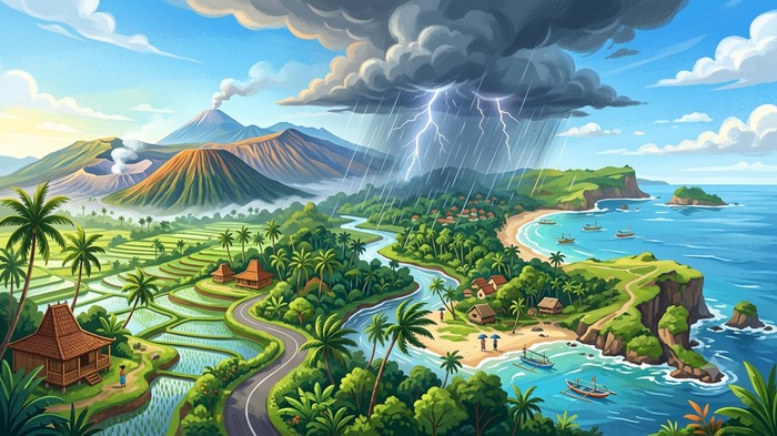 Ilustrasi cuaca Jatim hari ini.