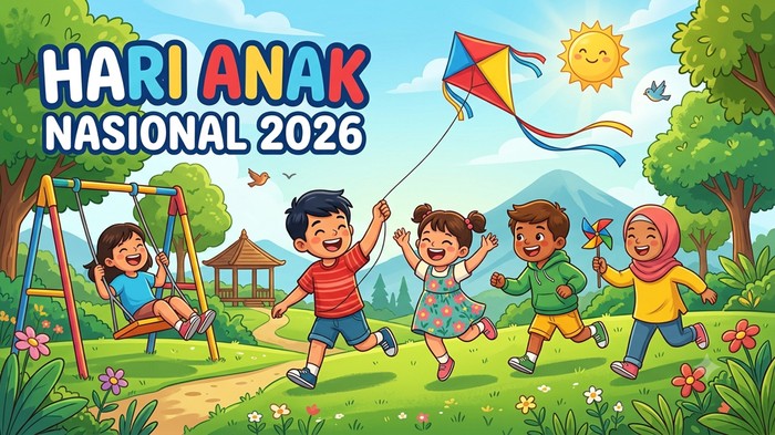Ilustrasi Hari Anak Nasional 2026.