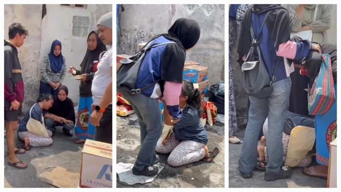 Istri Pembakar 10 Rumah di Lubuklinggau Sujud Minta Maaf ke Tetangga