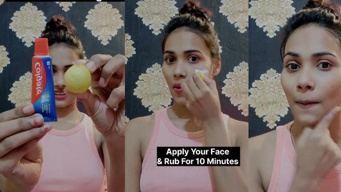 Beauty hacks pakai pasta gigi dan lemon untuk memutihkan kulit.
